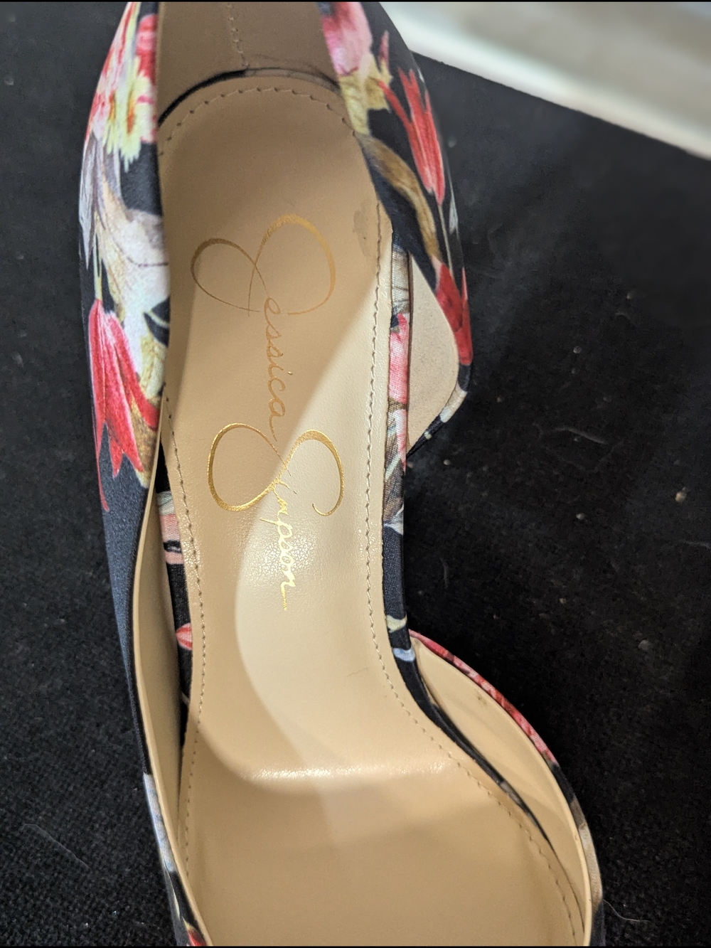 Jessica Simpson Floral Pointed-Toe Stiletto Pumps - Black Multi - Picture 2 of 5